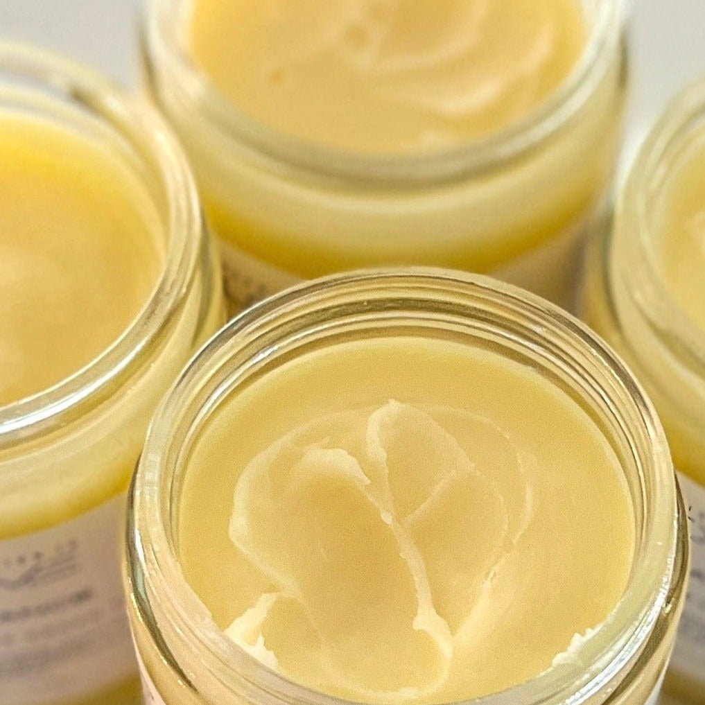 handcrafted 8 ounce jar of Vanilla Sugar fragrance mango butter body butter